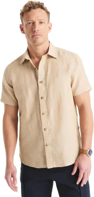 Nautica Men's Sustainably Crafted Linen Short-Sleeve Shirt