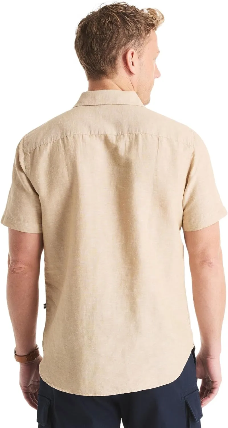 Nautica Men's Sustainably Crafted Linen Short-Sleeve Shirt