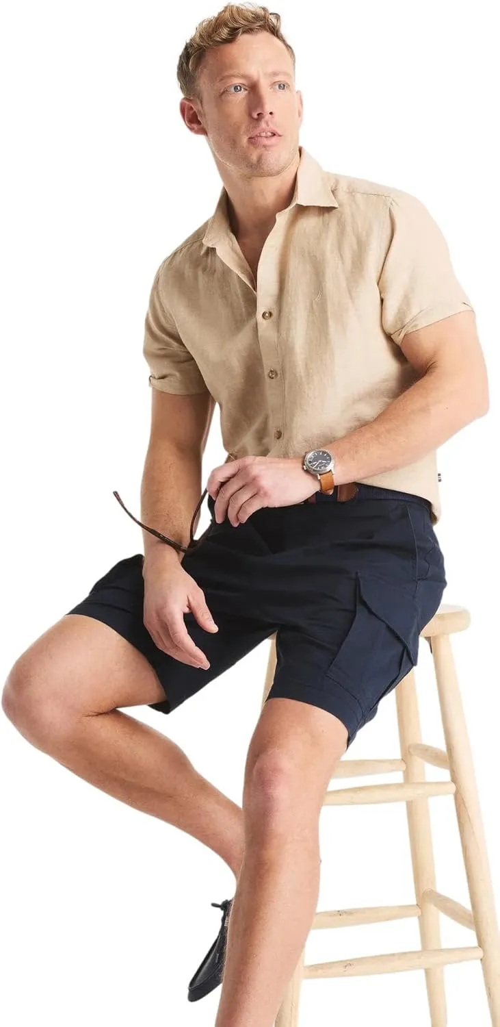 Nautica Men's Sustainably Crafted Linen Short-Sleeve Shirt