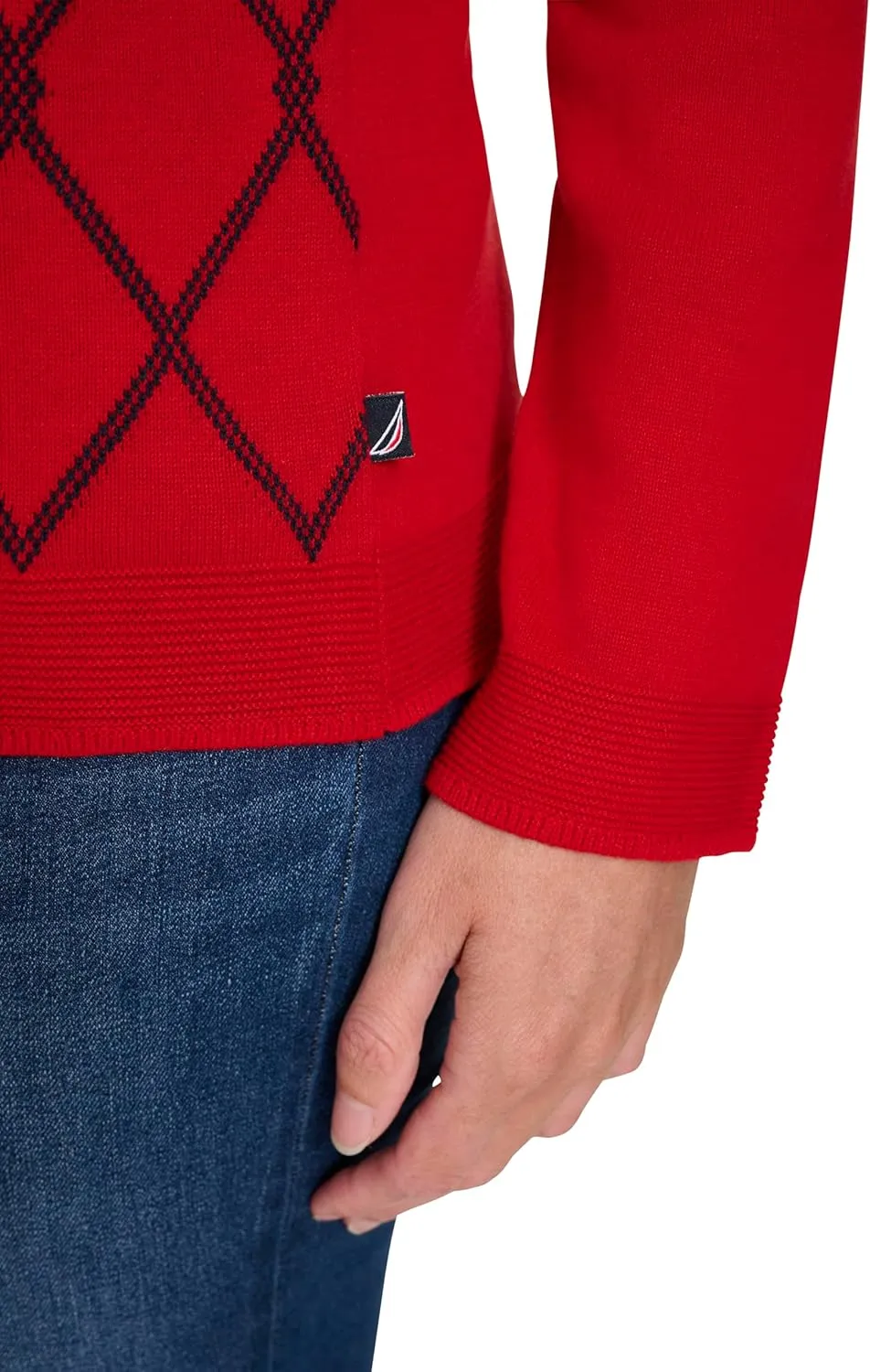 Nautica Women's Boatneck Pullover Intarsia Long Sleeve
