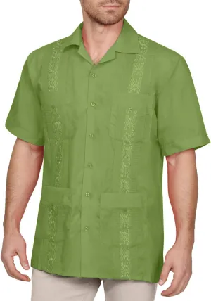 NE PEOPLE Men's Short Sleeve Cuban Guayabera Button Down Shirts Top S-4XL