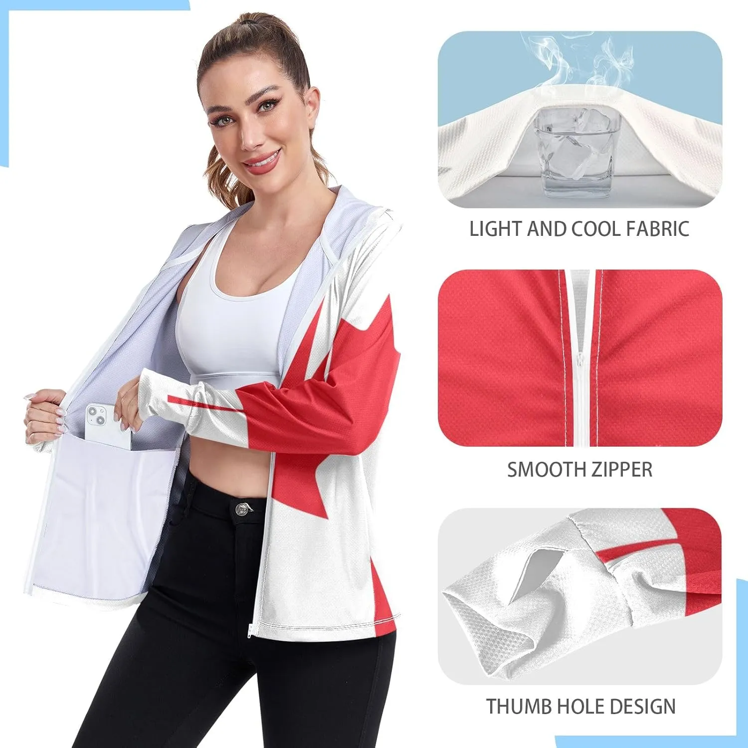 ODAWA Womens Upf Hoodie UV Cooling Hoodie Summer Clothing Sun Shirts