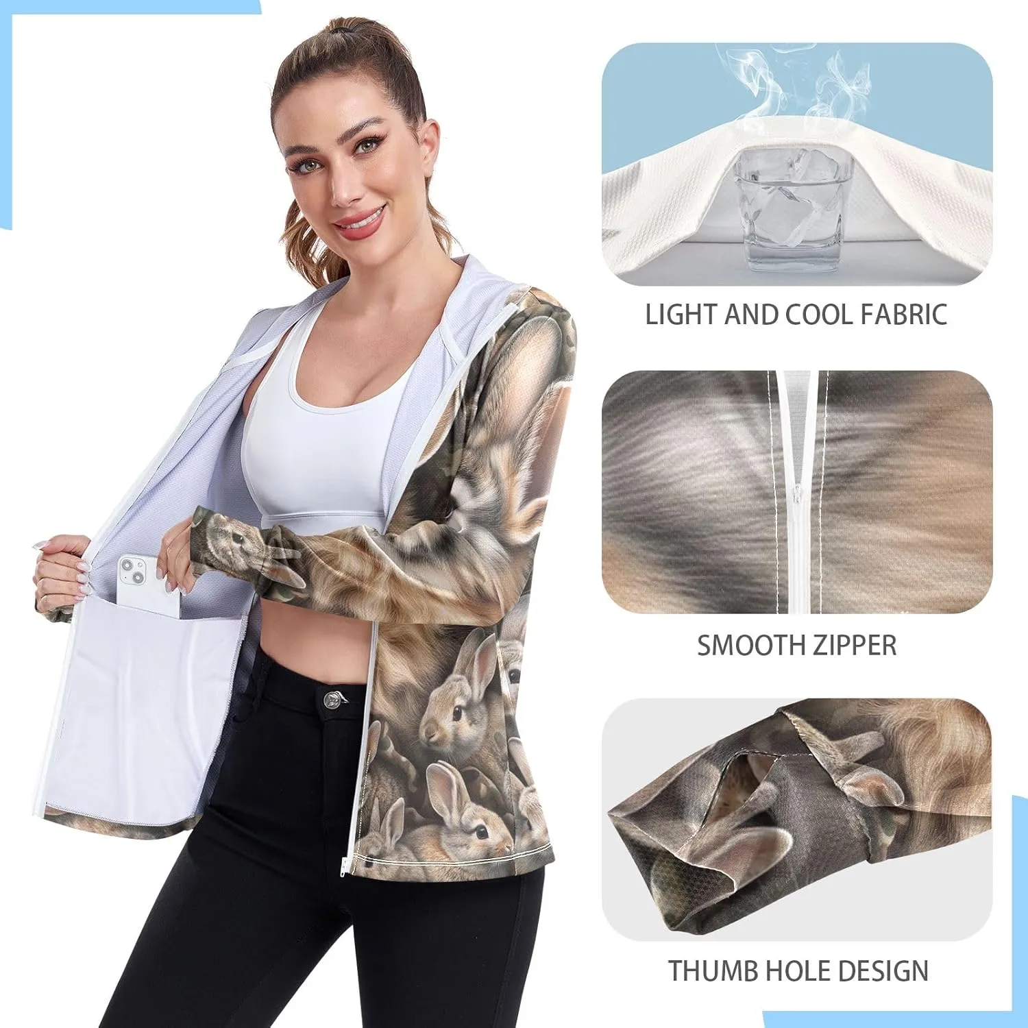 ODAWA Womens Upf Hoodie UV Cooling Hoodie Summer Clothing Sun Shirts