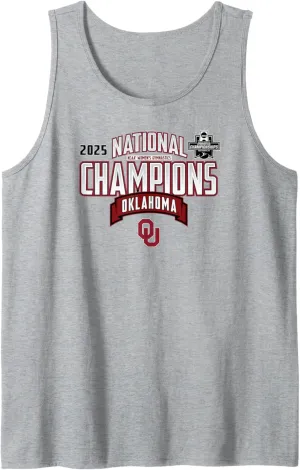Oklahoma Sooners W Gymnastics National Champs 2025 Gray Tank Top