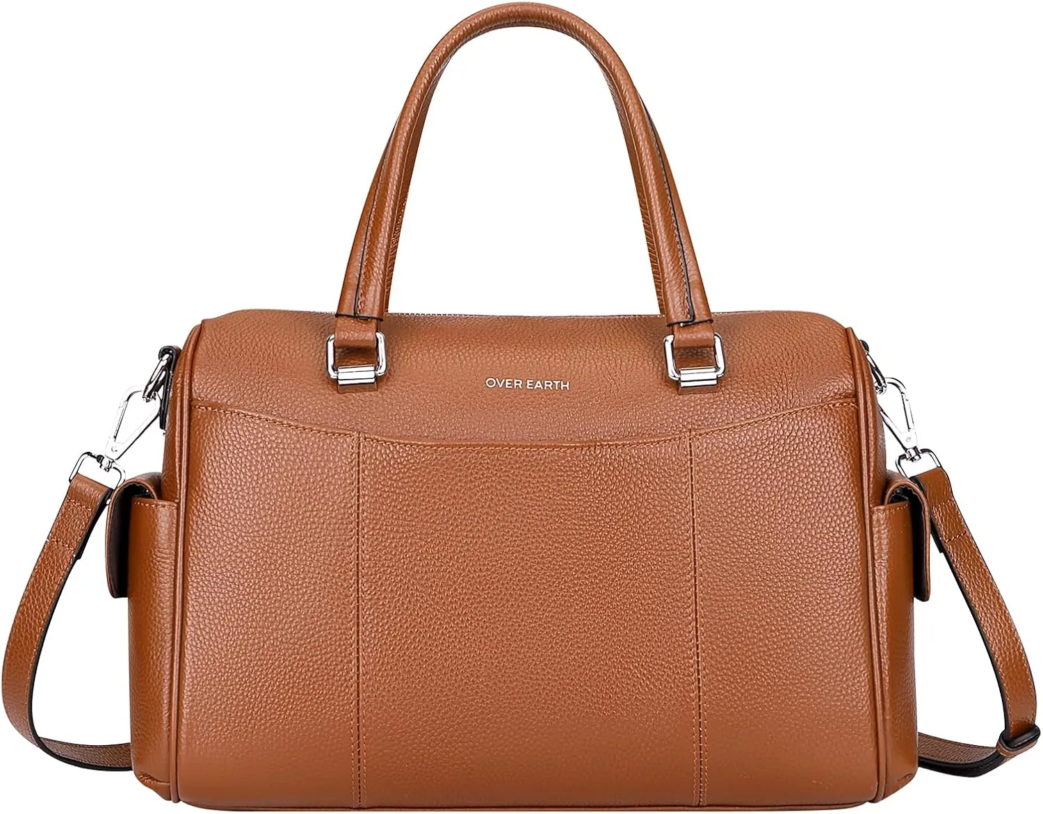 Over Earth Genuine Leather Satchel Purse for Women Women's Top-Handle Shoulder Handbags