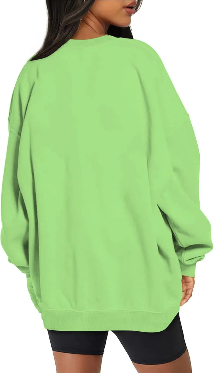 Oversized Crewneck Sweatshirt Women Trendy y2k Clothes Teen Girls Long Sleeve Drop Shoulder Pullover Fleece Sweatshirts
