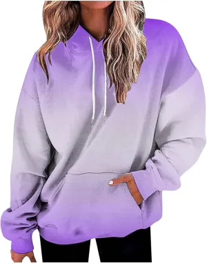 Oversized Hoodies for Women 2023 Fashion Fall Fleece Sweatshirts Tie Dye Long Sleeve Drawstring Hooded Pullover