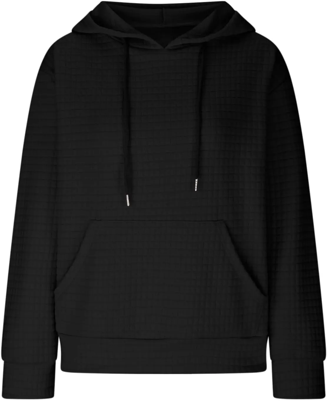 Oversized Hoodies for Women Trendy Casual Waffle Sweatshirt Y2k Drawstring Long Sleeve Pullover Cute Hoodie w/Pockets