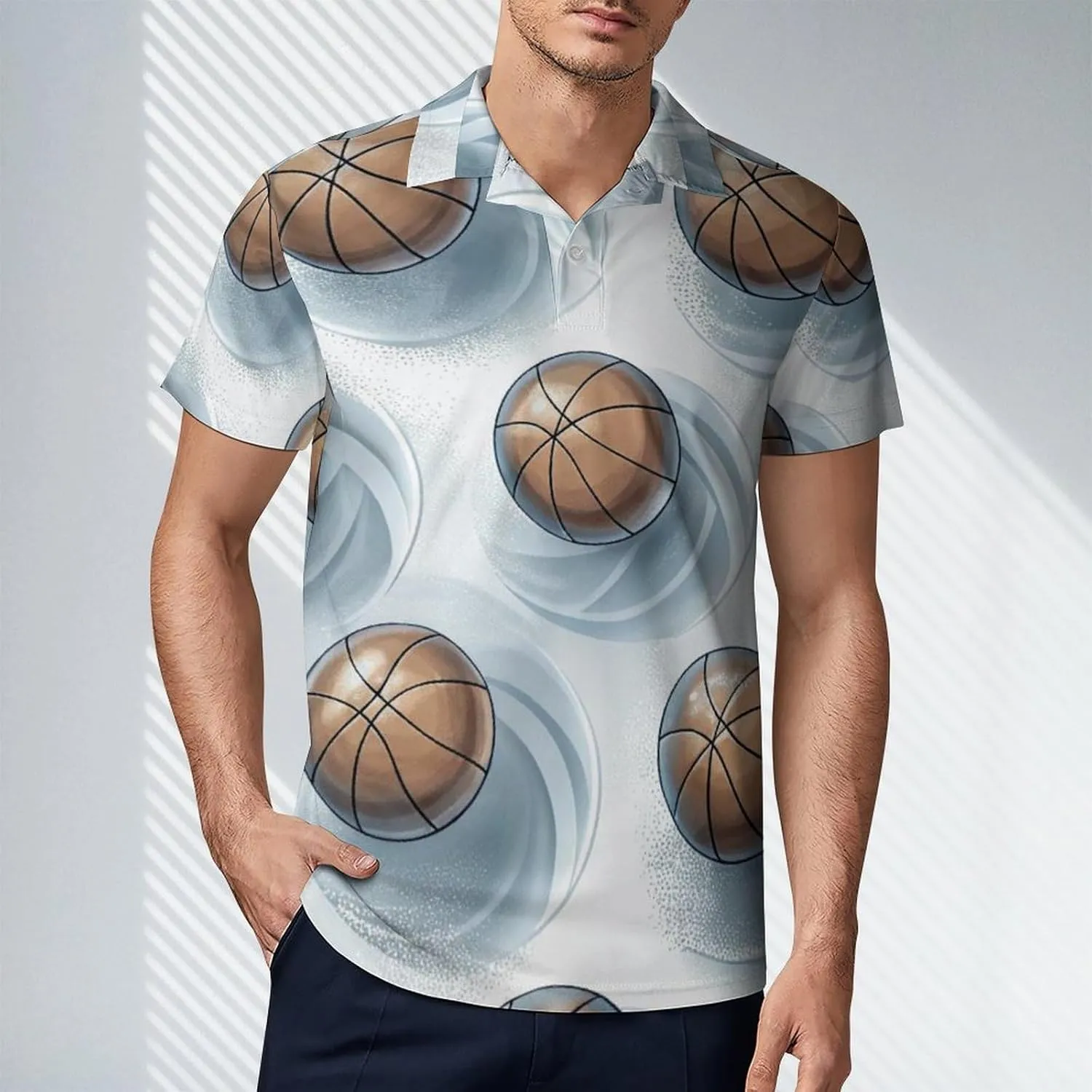 Owl Pattern Men's Short Sleeve Polo Shirts Regular-Fit Quick-Dry Casual Golf T-Shirts Summer Pullover Tennis T-Shirt Tops