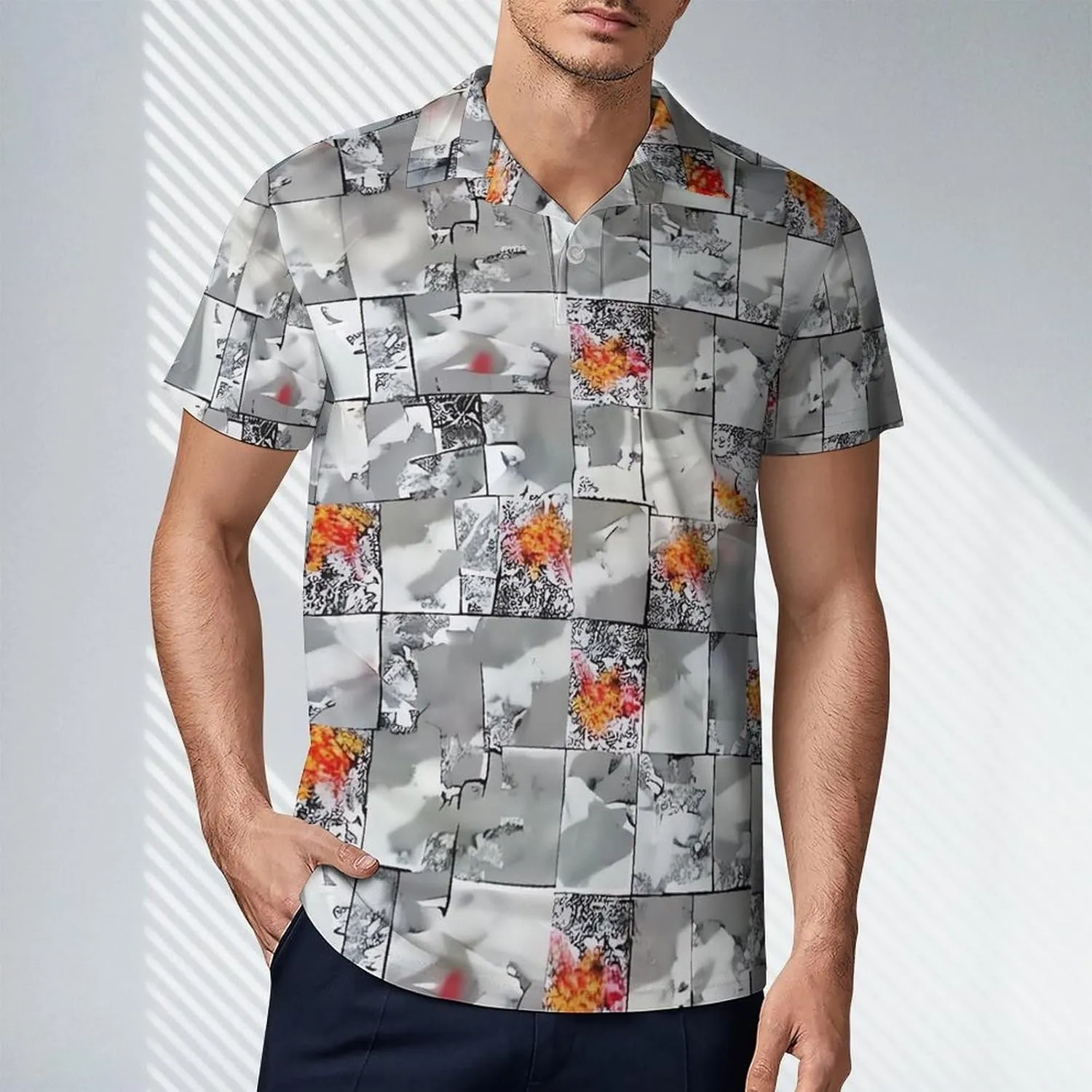Owl Pattern Men's Short Sleeve Polo Shirts Regular-Fit Quick-Dry Casual Golf T-Shirts Summer Pullover Tennis T-Shirt Tops