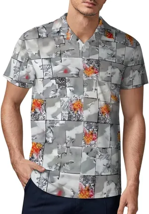 Owl Pattern Men's Short Sleeve Polo Shirts Regular-Fit Quick-Dry Casual Golf T-Shirts Summer Pullover Tennis T-Shirt Tops