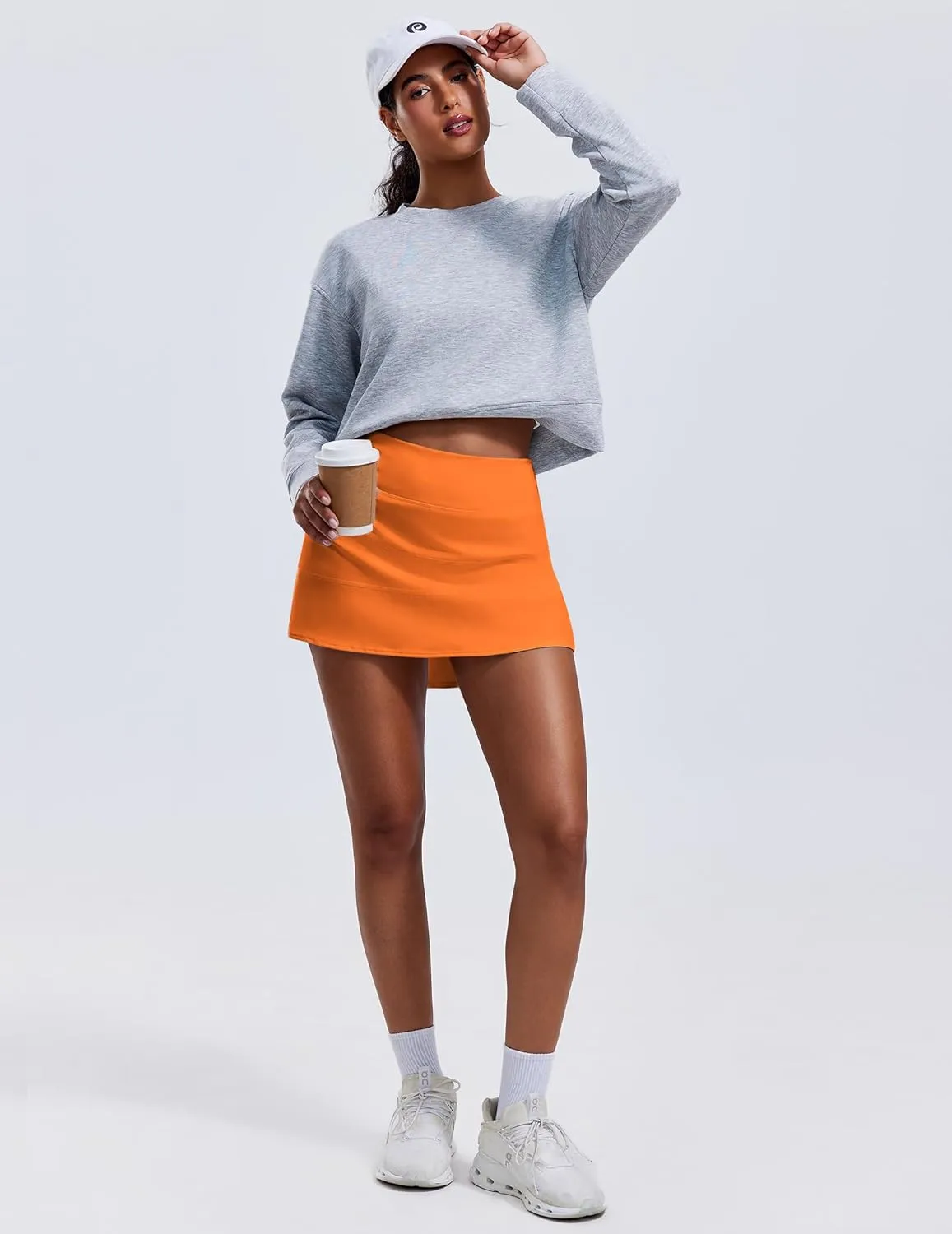 PINSPARK Pleated Tennis Skirts for Women with Short Pockets High Waisted Athletic Golf Skort Workout Pickleball Mini Skirt
