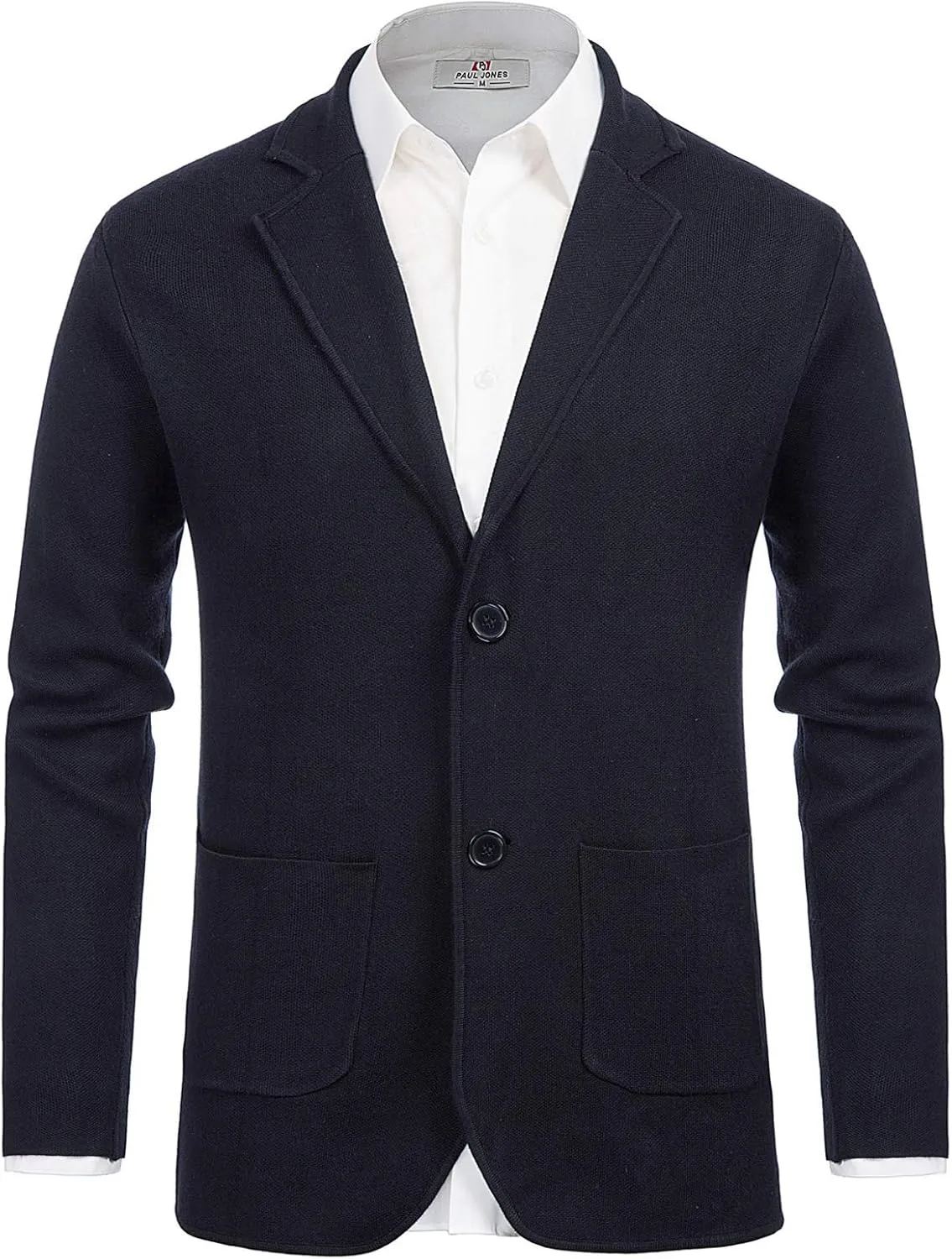 PJ PAUL JONES Men's Cardigan Sweater Shawl Collar Button Down Knit Blazer Jacket Knitwear