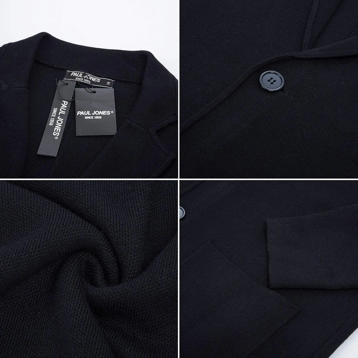 PJ PAUL JONES Men's Cardigan Sweater Shawl Collar Button Down Knit Blazer Jacket Knitwear