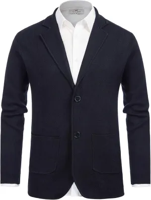 PJ PAUL JONES Men's Cardigan Sweater Shawl Collar Button Down Knit Blazer Jacket Knitwear
