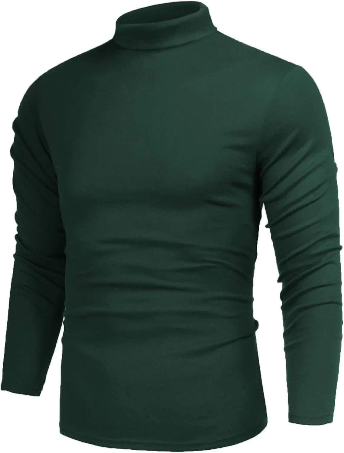Poriff Men's Casual Mock Neck Tops Long Sleeve Slim Fit Turtleneck Pullover Sweaters