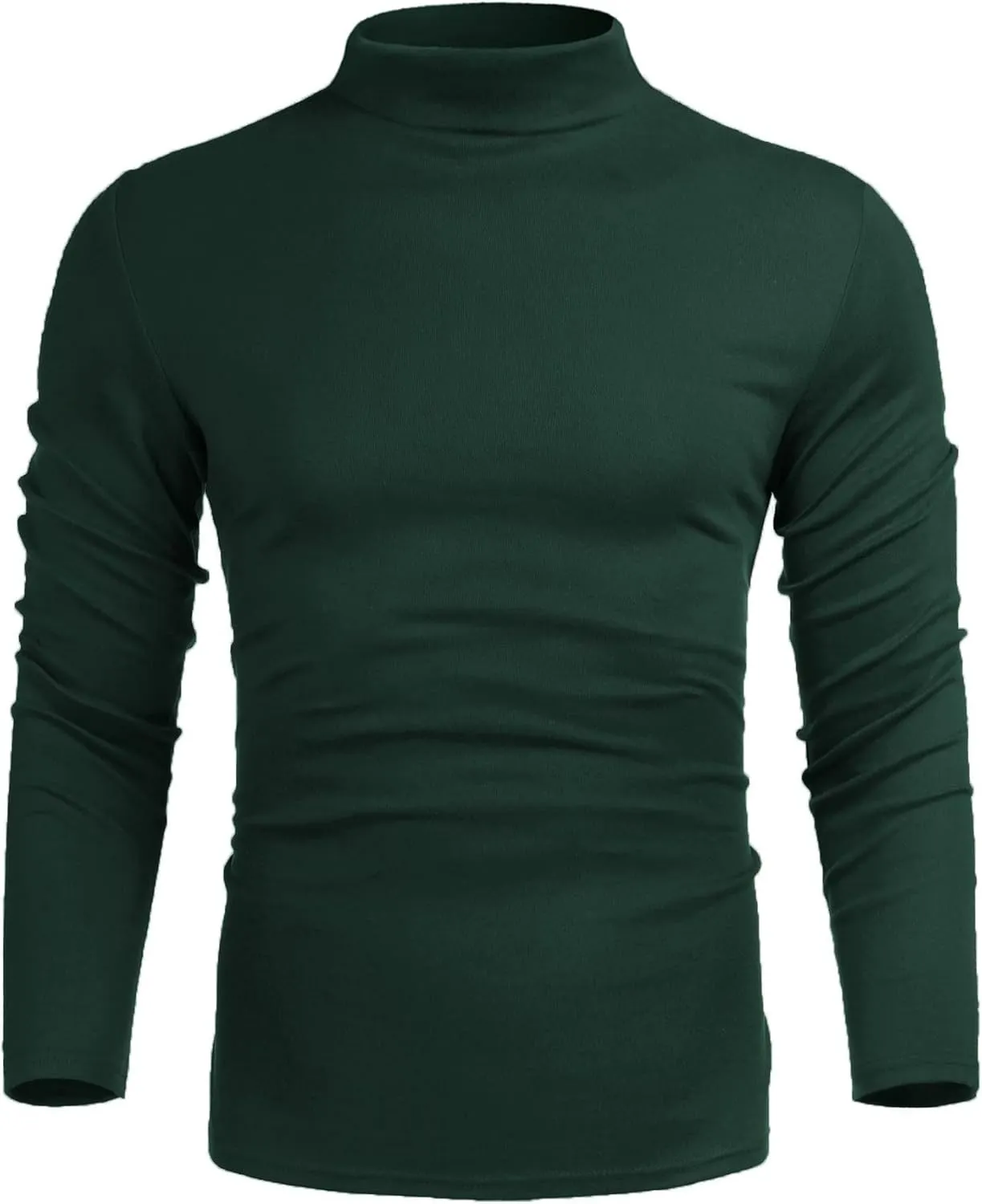 Poriff Men's Casual Mock Neck Tops Long Sleeve Slim Fit Turtleneck Pullover Sweaters