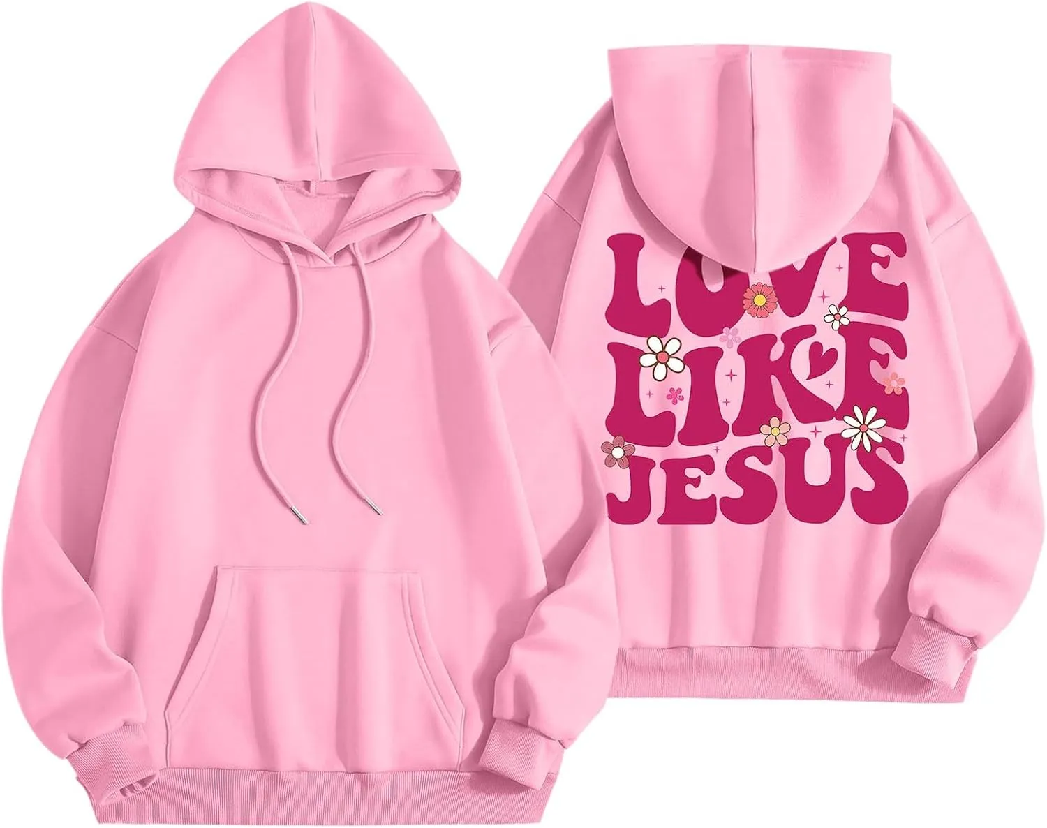 Preppy Hoodies Womens Hoodie Fall Graphic Long Sleeve Drawstring Hooded Pocket Pullover Sweatshirts