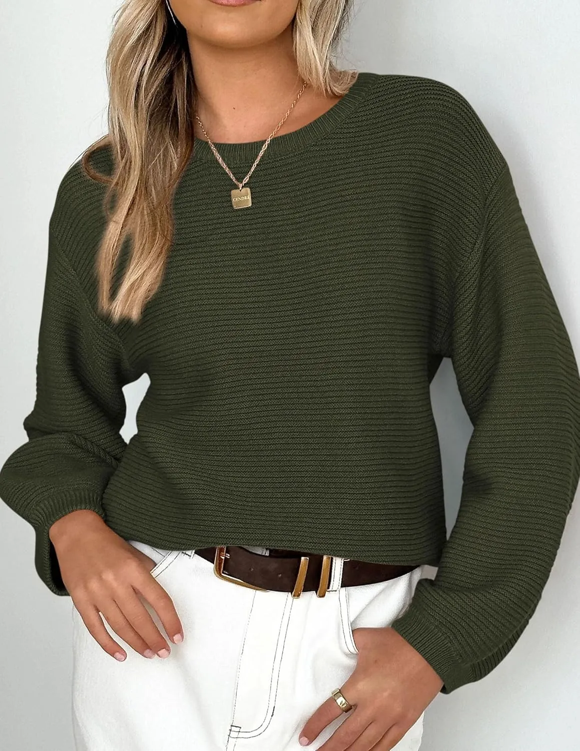 PRETTYGARDEN Womens Fall Sweaters 2025 Casual Loose Crewneck Ribbed Long Sleeve Top Knit Pullover Sweater