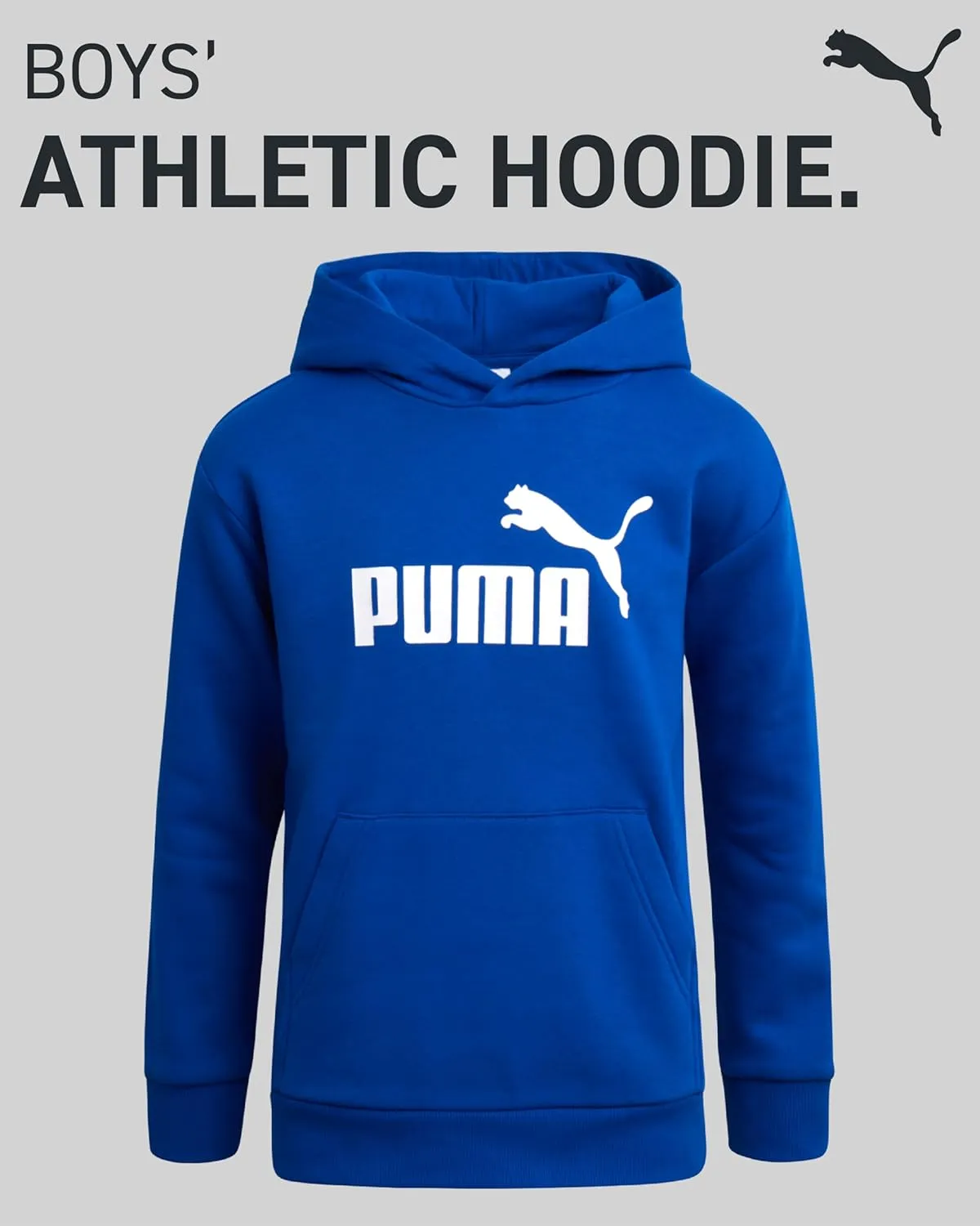 PUMA Boys' Athletic Hoodie - Fleece Pullover Hoodie Sweatshirt with Kangaroo Pockets - Fashion Hoodies for Boys (Sizes: 8-20)
