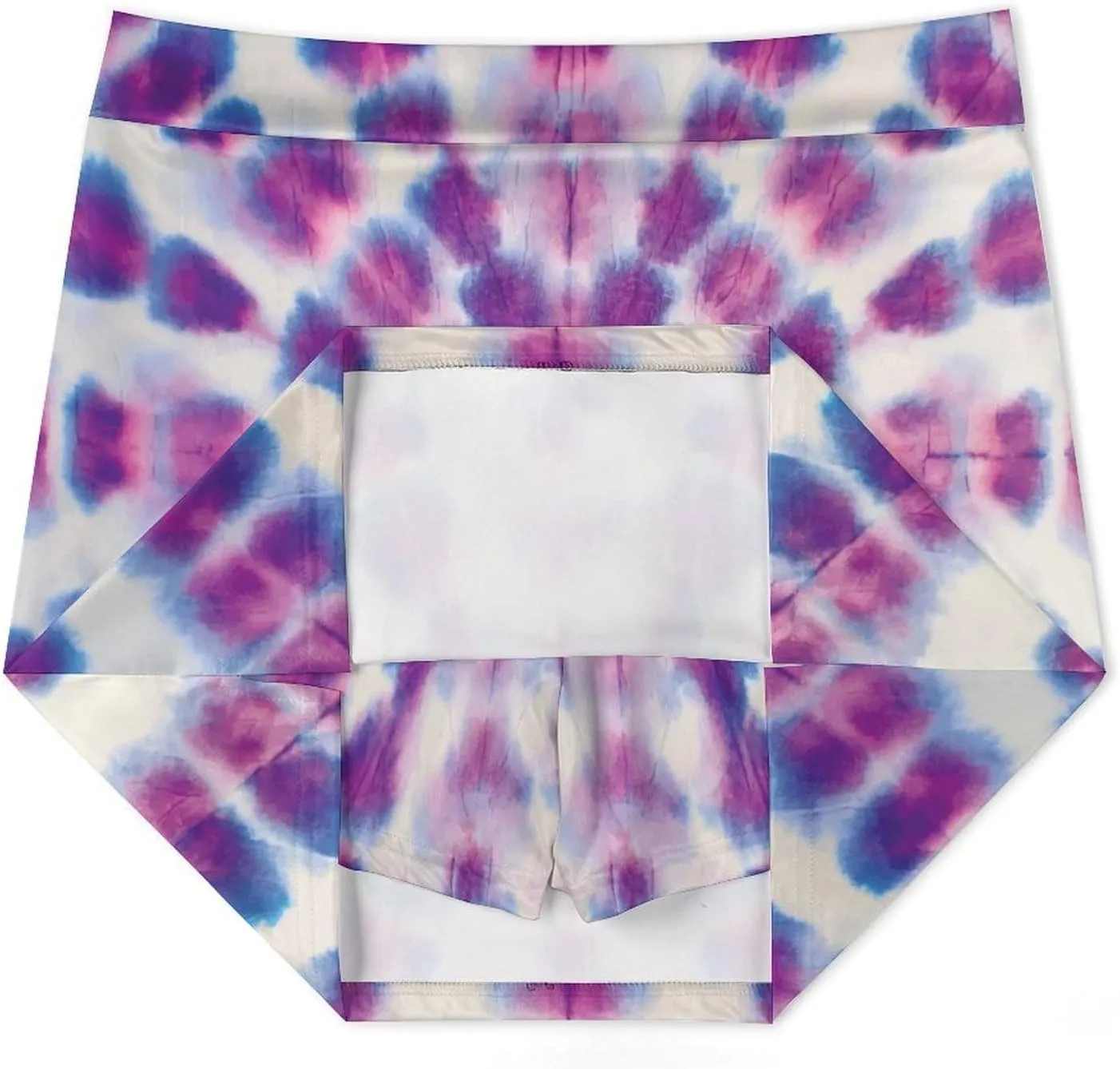 Purple Circle Tie Dye Women's Mini Tennis Skirt with Shorts Underneath Athletic Workout Cute Skorts