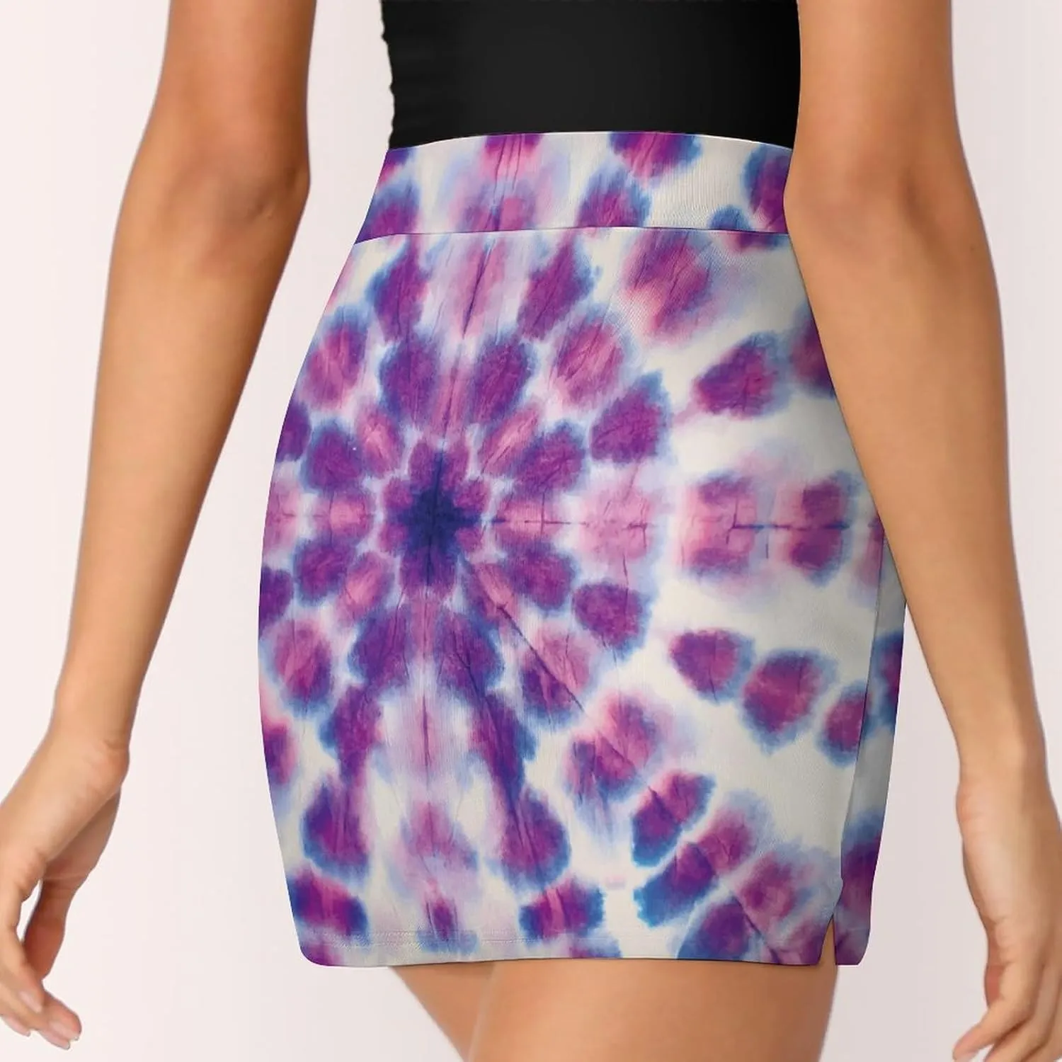 Purple Circle Tie Dye Women's Mini Tennis Skirt with Shorts Underneath Athletic Workout Cute Skorts