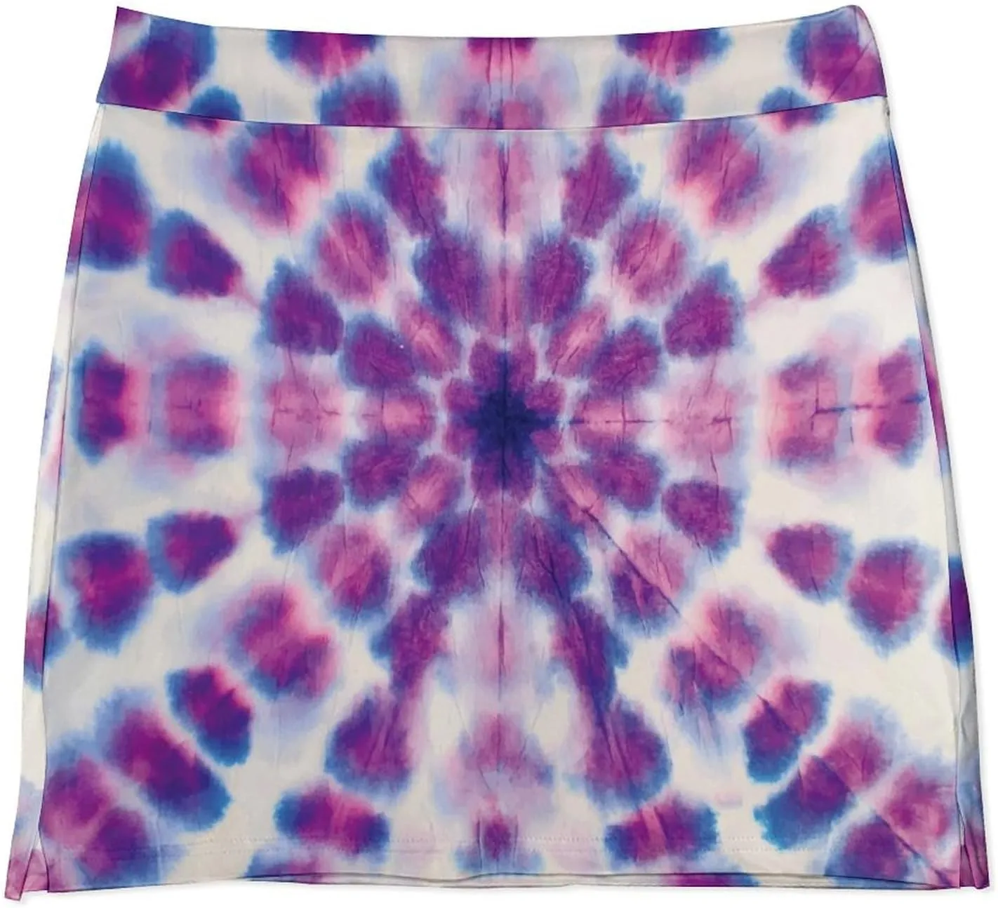 Purple Circle Tie Dye Women's Mini Tennis Skirt with Shorts Underneath Athletic Workout Cute Skorts
