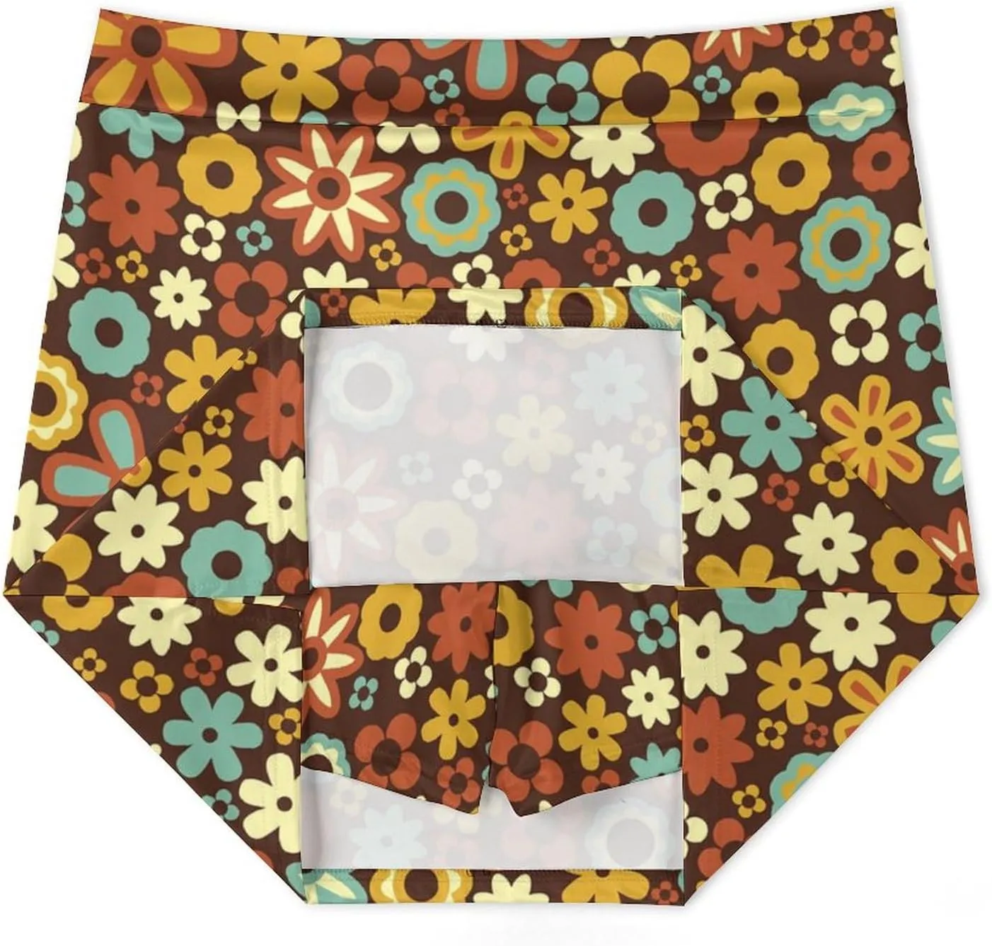 Retro Flower Pattern Women's Mini Tennis Skirt with Shorts Underneath Athletic Workout Cute Skorts