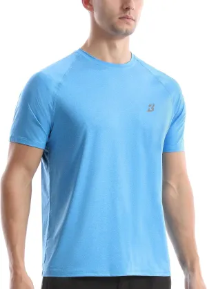 Roadbox Swim Shirts Short Sleeve for Men, Sun Protection UPF 50  Fishing Rash Guard, UV Gym Workout Shirt for Running Outdoor