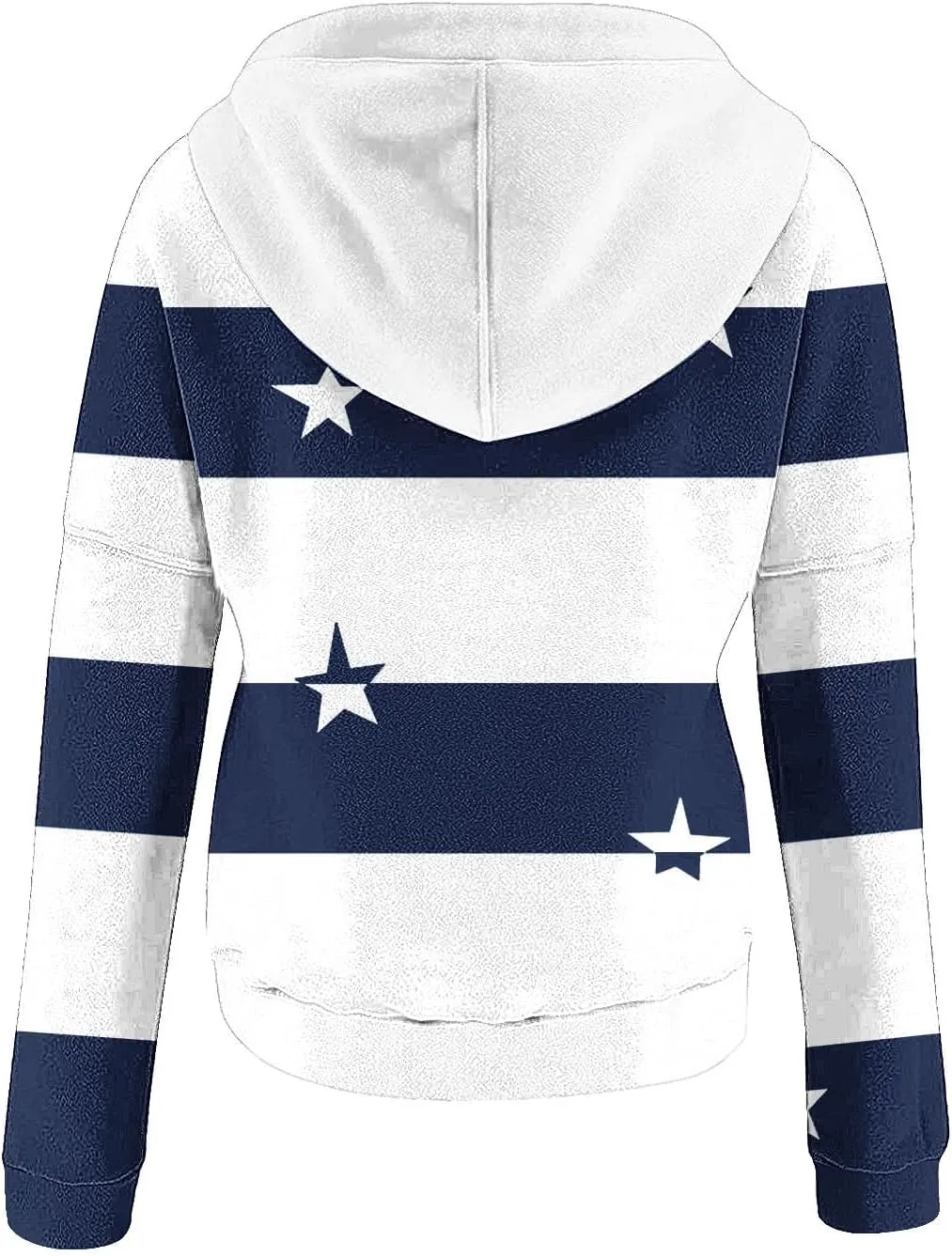Ruziyoog Hoodie for Women Striped Color Block Button Down Sweatshirt Casual Long Sleeve Drawstring Oversize Pullover