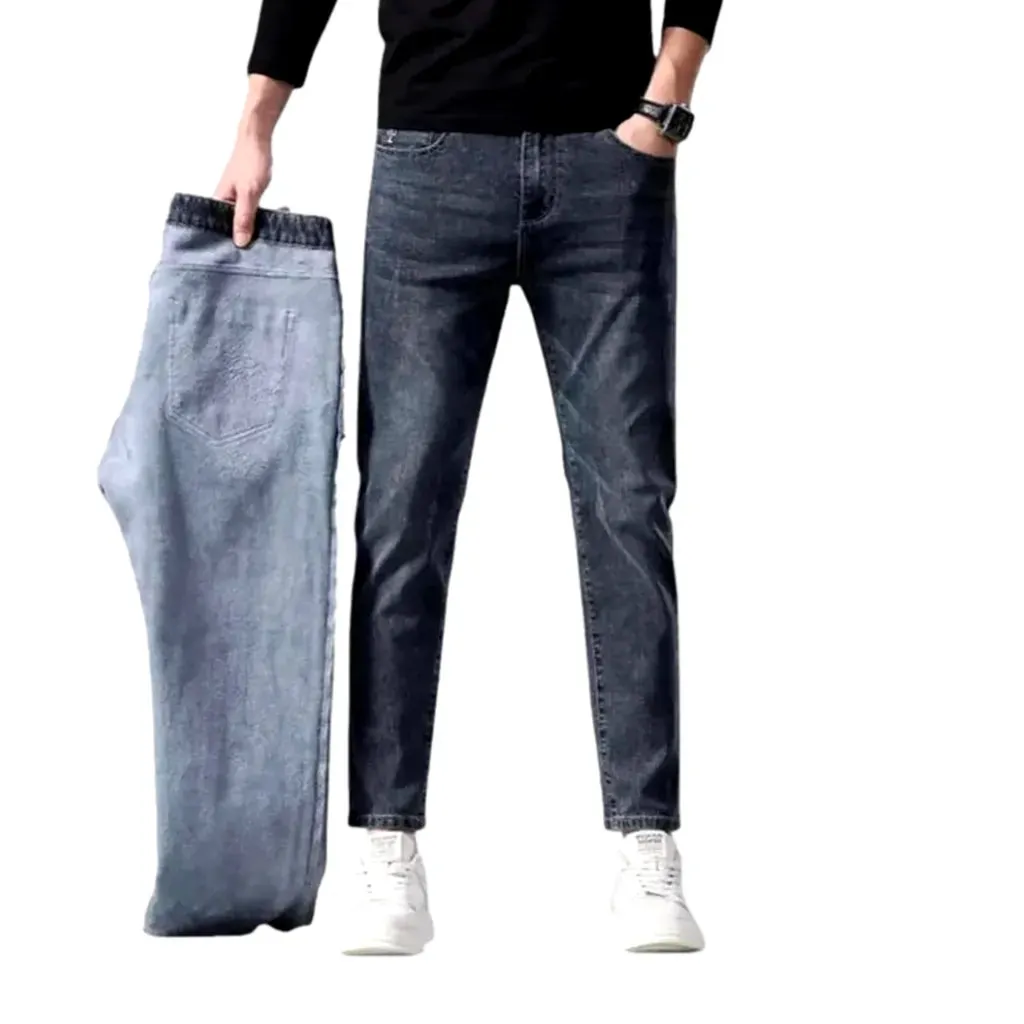 Sanded tapered men's jeans