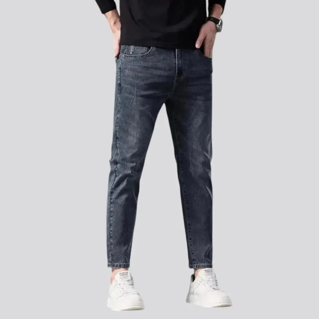 Sanded tapered men's jeans