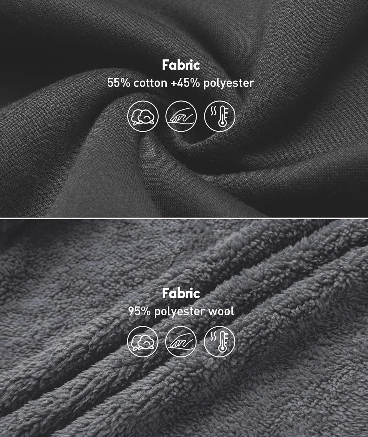 SCODI Hoodies for Men Heavyweight Fleece Sweatshirt - Full Zip Up Thick Sherpa Lined Hooded Jacket