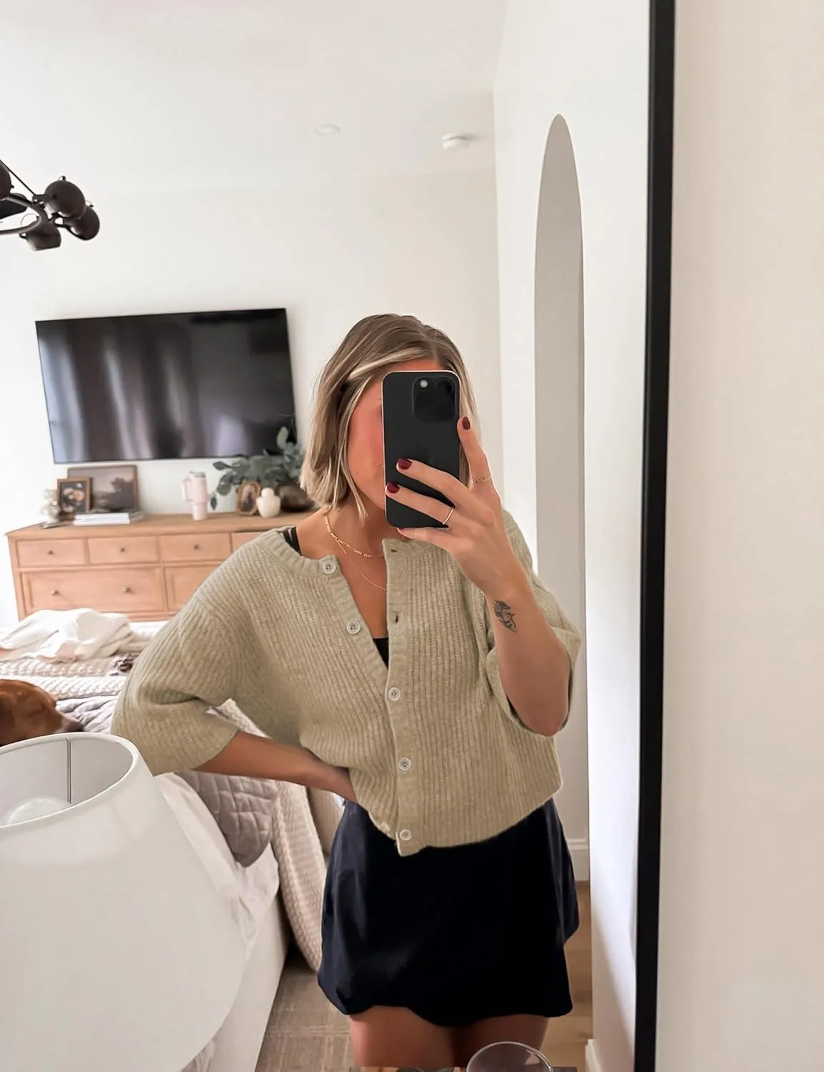 SCUSTY Women's Lightweight Cardigan Short Sleeve Button-Down Summer Cardigan Sweater