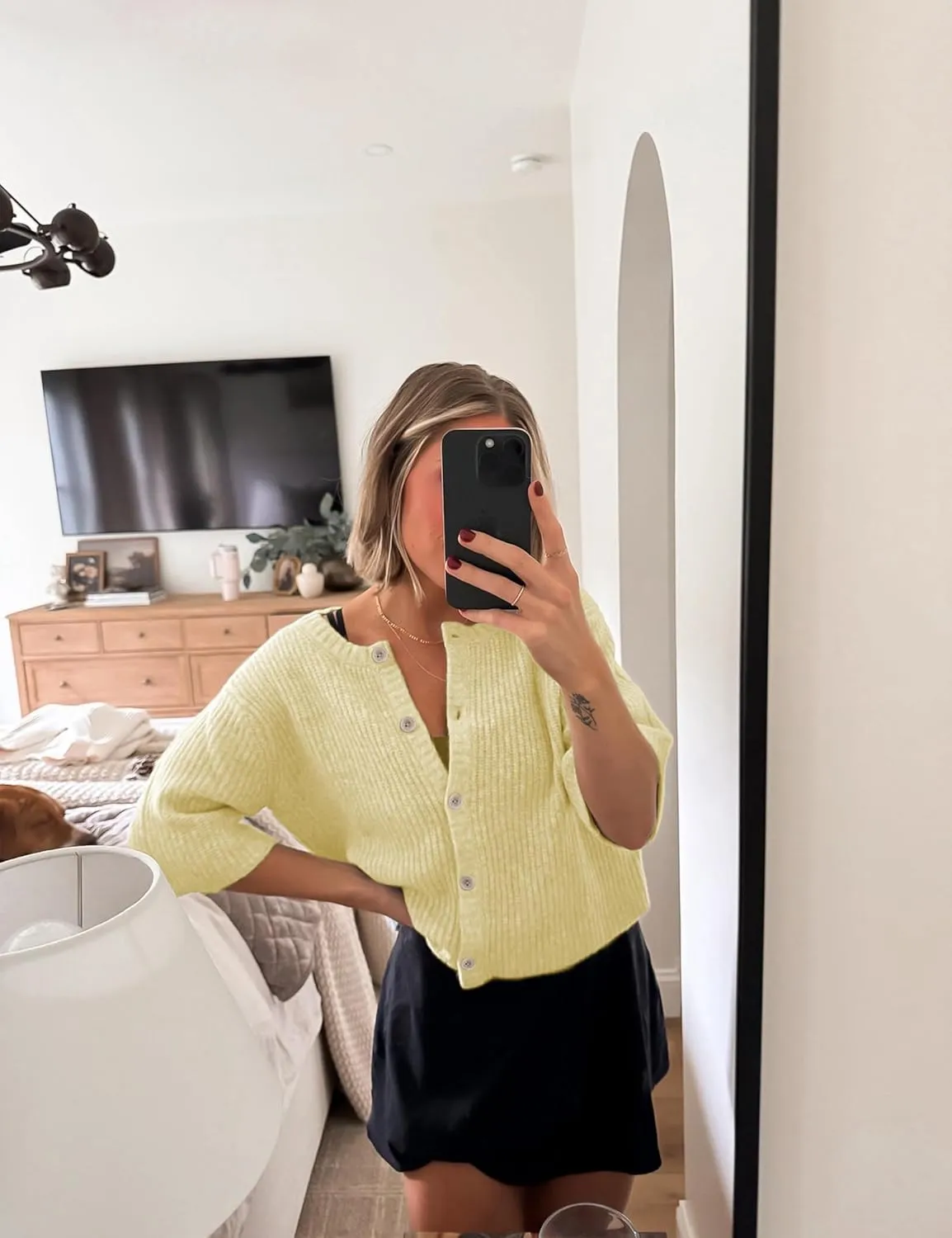 SCUSTY Women's Lightweight Cardigan Short Sleeve Button-Down Summer Cardigan Sweater