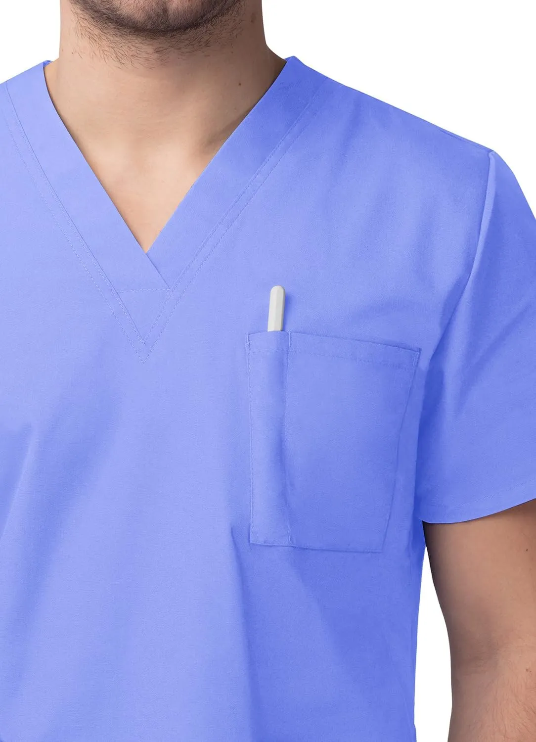 Sivvan Unisex Scrubs - Classic V-Neck Top & Drawstring Pants Scrub Set