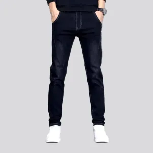 Slim fit dark jeans for men