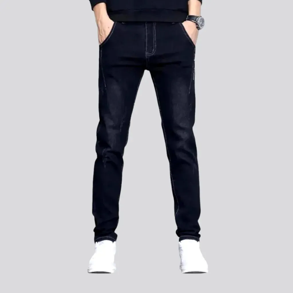 Slim fit dark jeans for men