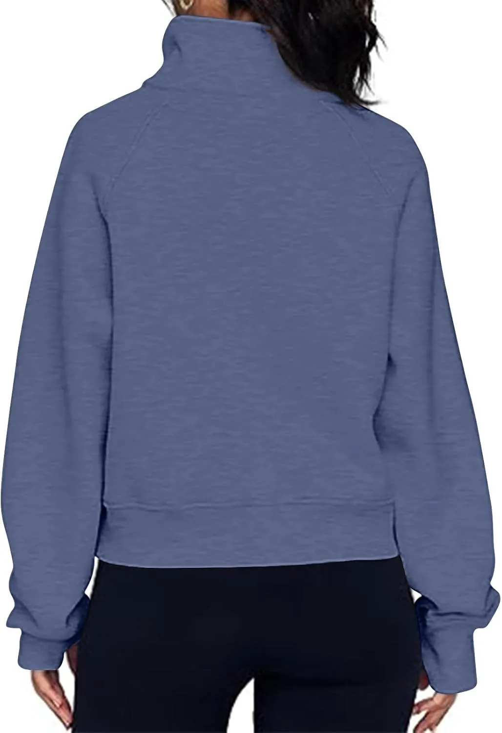 SMIDOW Womens Half Zip Cropped Hoodies Oversized Fleece Quarter Zip Pullover Tops Fall Winter Clothes 2023 Outfits Sweatshirt
