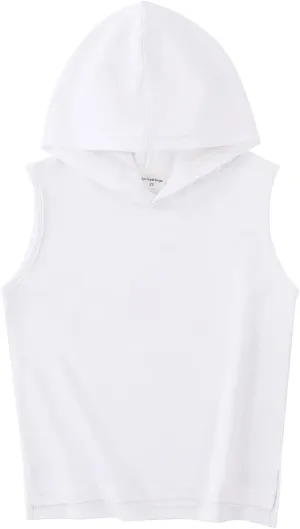 Spring&Gege Boys Hooded Tank Top Solid Basic Sleeveless Pullover Hoodie Uniform Workout Comfy T-Shirt (5-14 Years)