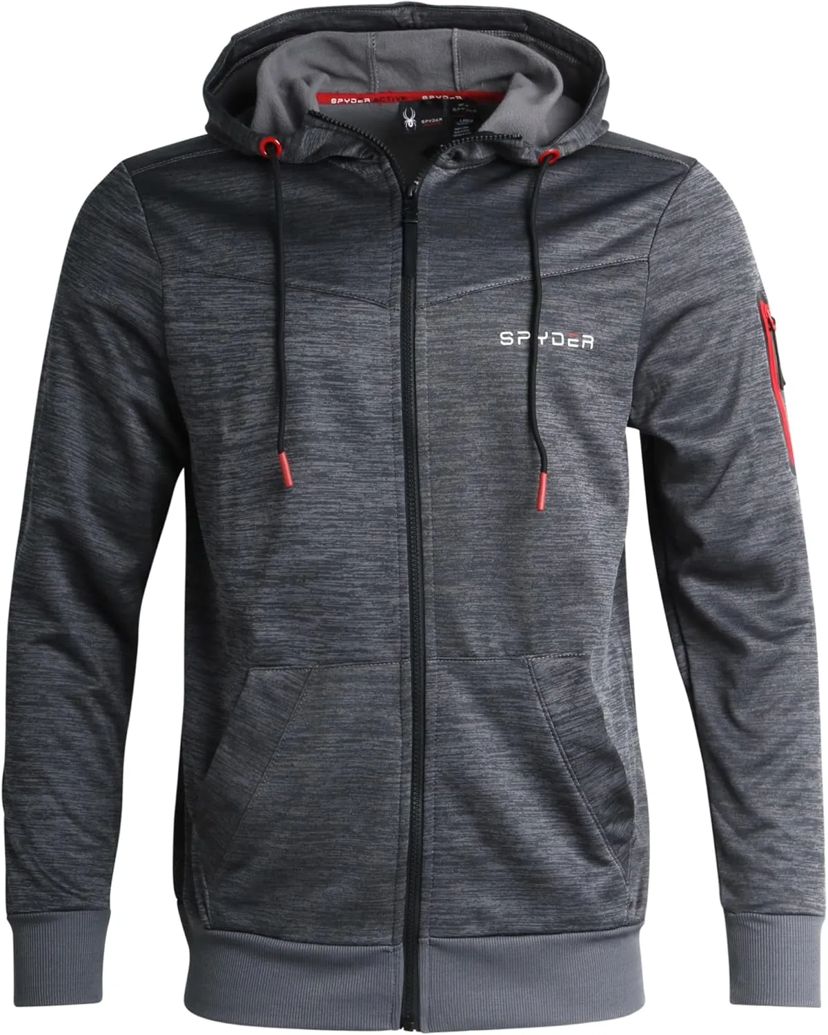 Spyder Men's Active Sweatshirt - Performance Tech Fleece Zip Hoodie Sweatshirt - Workout Full Zip Track Jacket for Men (S-XL)