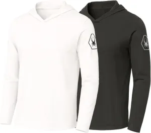 Spyder Mens Crew Neck Long Sleeve Hooded Undershirts/Ultra Soft Stretch Sports T-Shirt Dryfit Athletic Running Workout Shirt