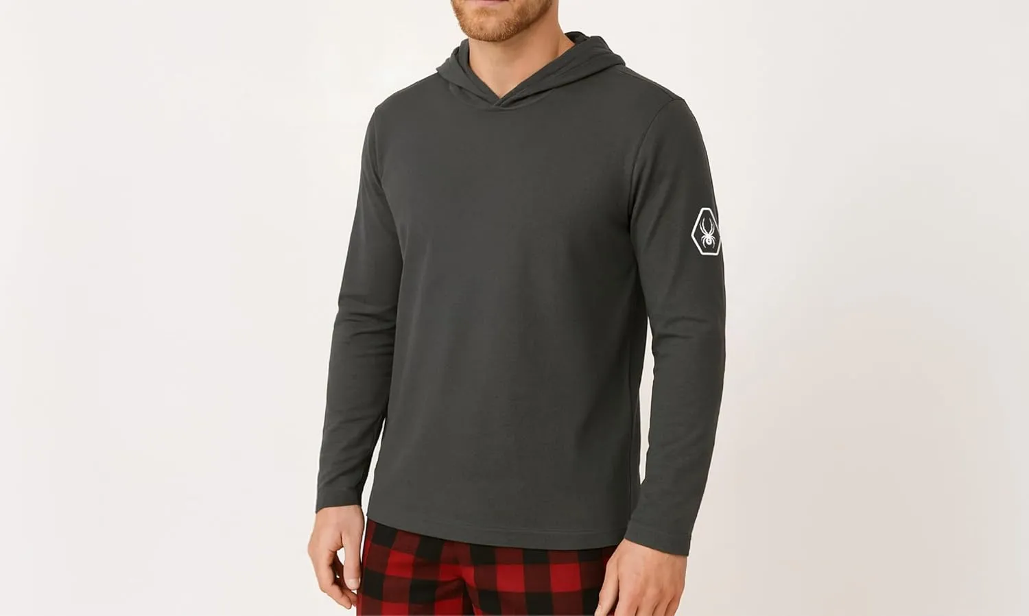Spyder Mens Crew Neck Long Sleeve Hooded Undershirts/Ultra Soft Stretch Sports T-Shirt Dryfit Athletic Running Workout Shirt