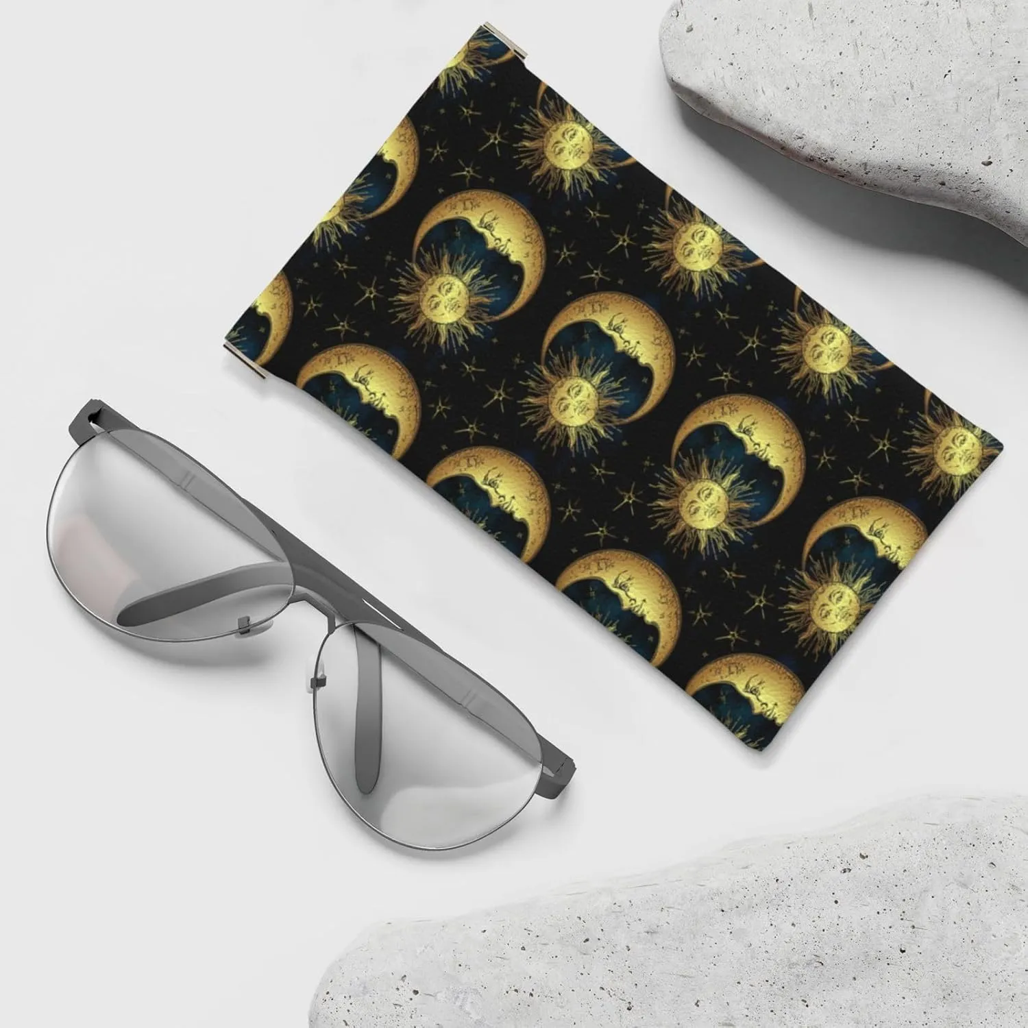Squeeze Top Sunglass Case Soft Leather Eyeglass Case Portable Sunglasses Pouch