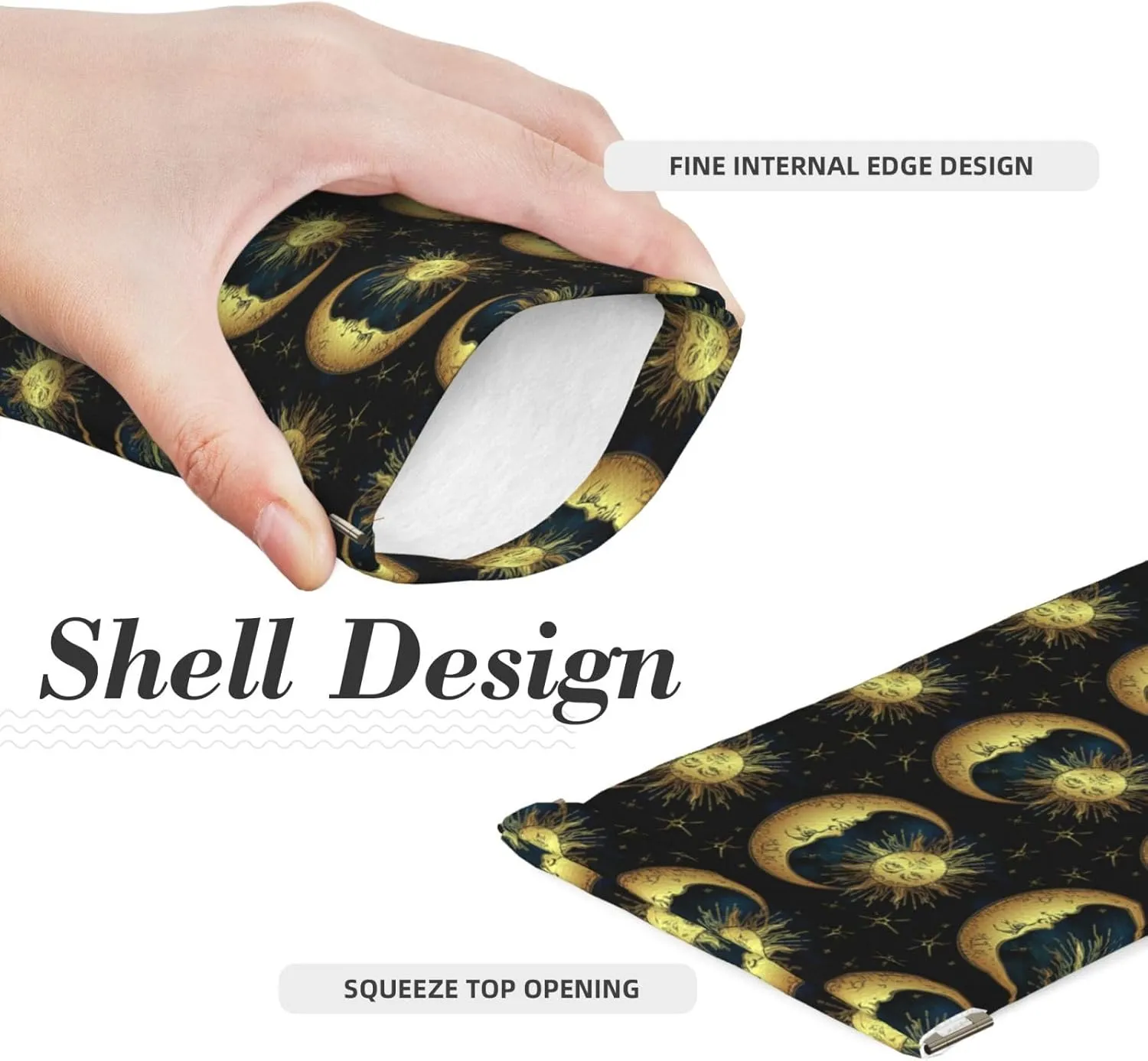 Squeeze Top Sunglass Case Soft Leather Eyeglass Case Portable Sunglasses Pouch