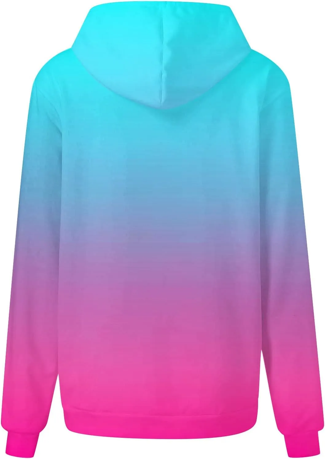 Stessotudo Womens Hoodies 2023 Casual Gradient Long Sleeve Oversized Sweatshirts Pocketed Aesthetic Fashion Pullover Tops