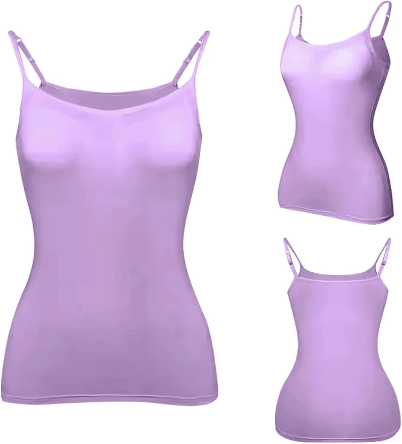 Tank Tops with Built in Shelf Bras for Women Adjustable Spaghetti Strap Camisole Top Workout Beach Basic Undershirts