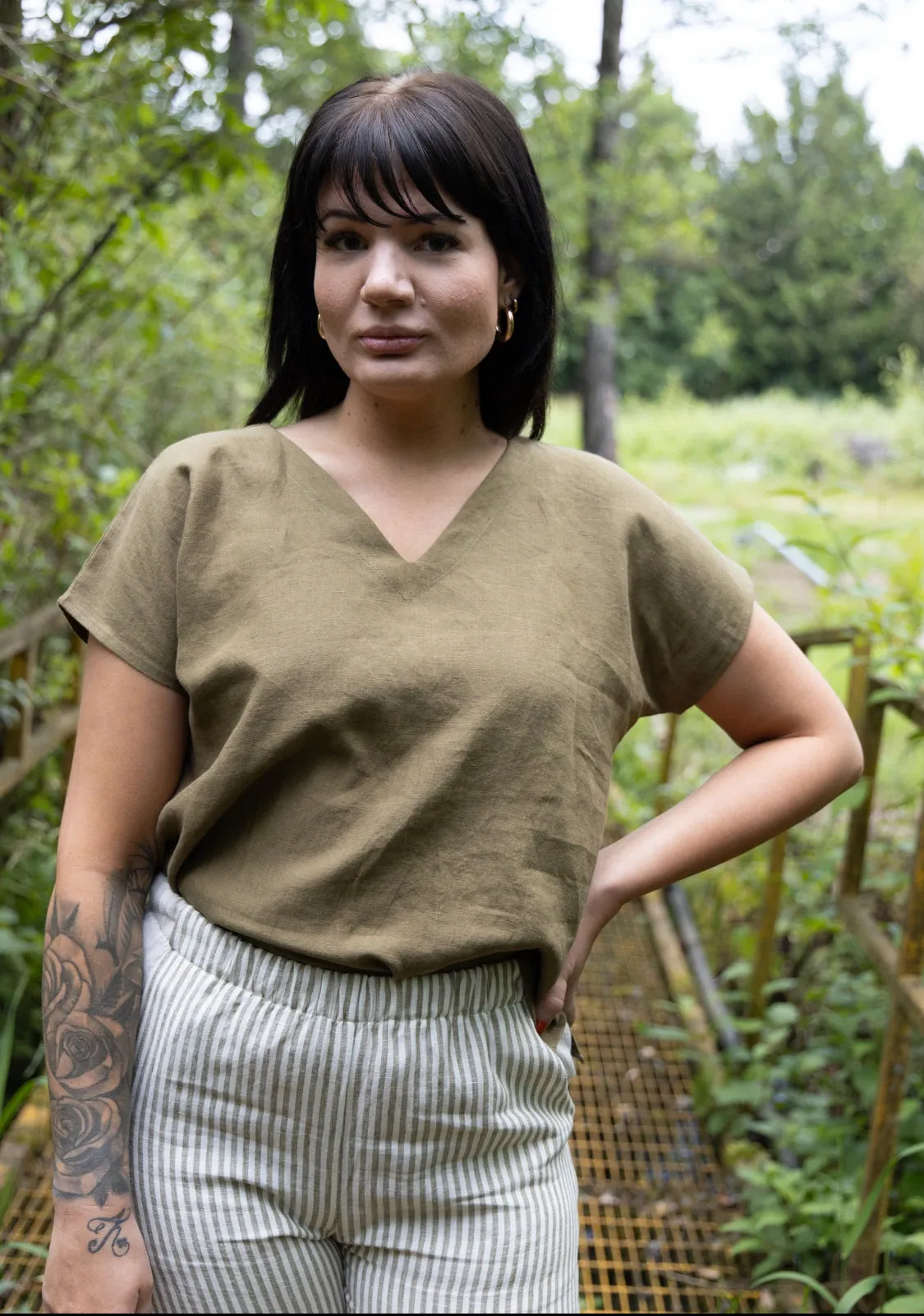 The Box Top - V Neck - Linen