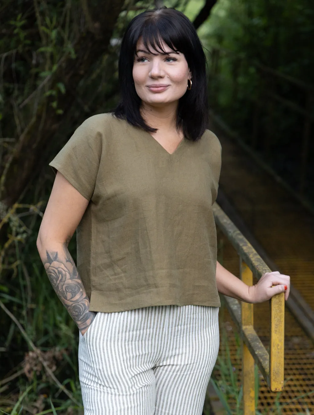 The Box Top - V Neck - Linen