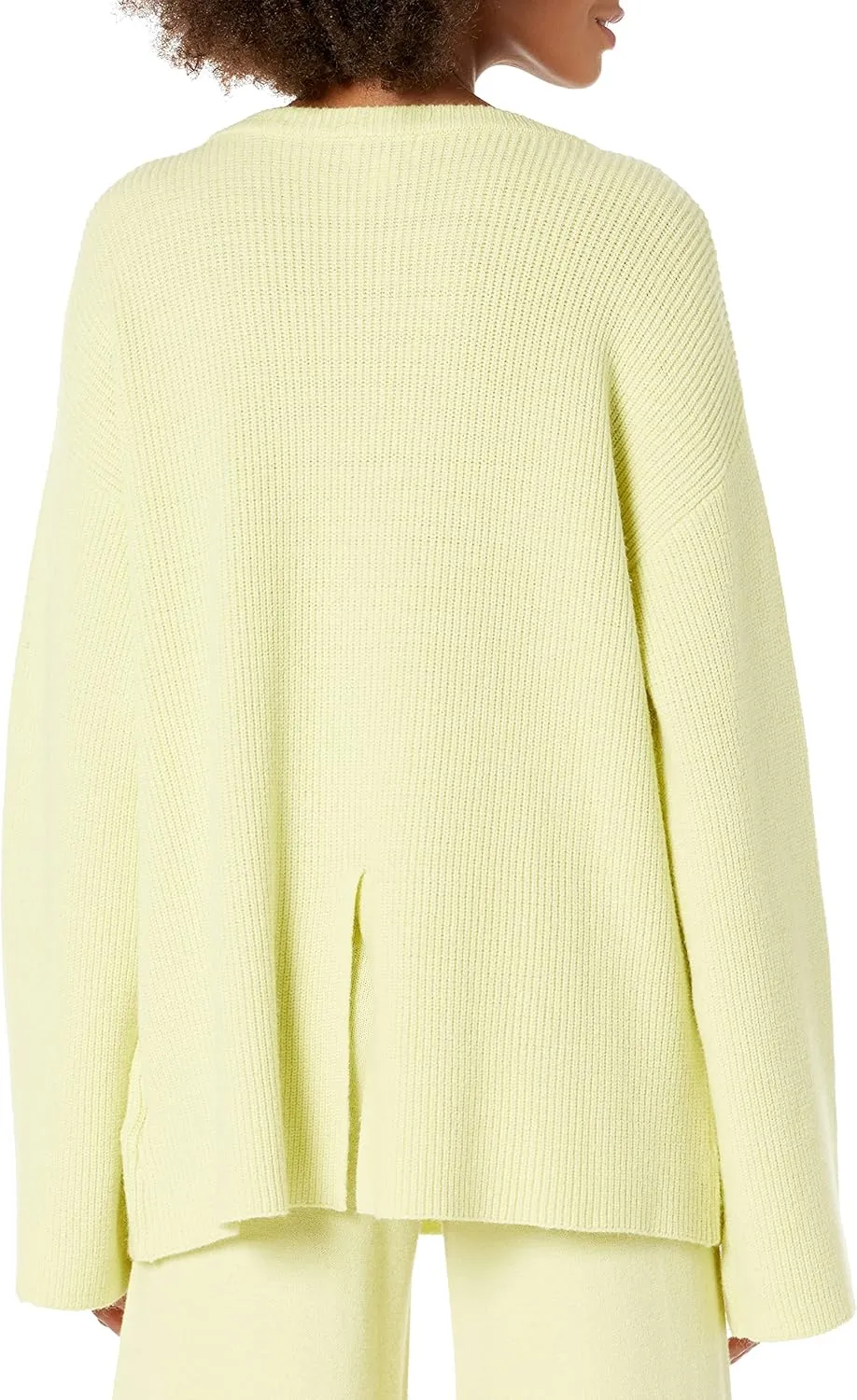 The Drop Women's Alice Crew-Neck Back-Slit Ribbed Pullover Sweater